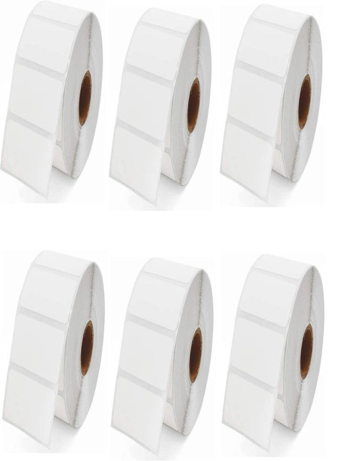 True-Ally 50x25 Thermal Sticker Label 2x1 inch (50mm x 25mm) Direct Thermal Barcode MRP Sticker Labels - 400 Labels/Roll Designed for Small Thermal Printers (6 Rolls Per Pack (2400 Labels)) - Image 1