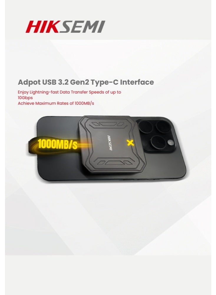 هيكسيمي حاوية HIKSEMI المغناطيسية M.2 SSD MGS1، مروحة تبريد، نقل طاقة PD 100 وات، USB 3.2 Gen2، مؤشر LED  - Image 4