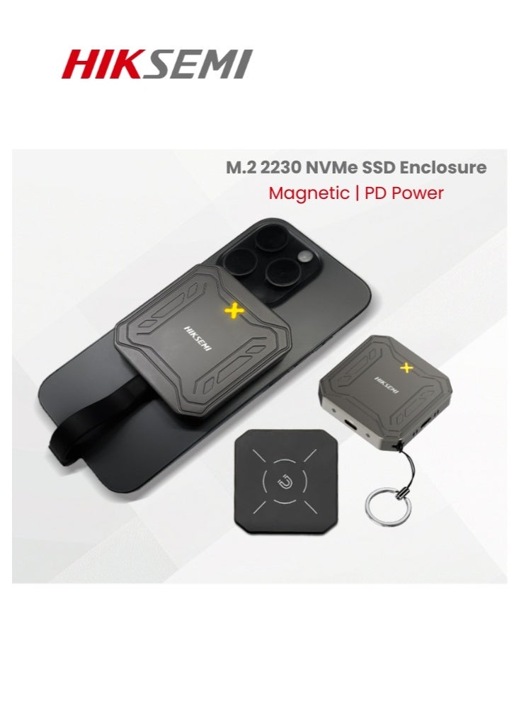 هيكسيمي حاوية HIKSEMI المغناطيسية M.2 SSD MGS1، مروحة تبريد، نقل طاقة PD 100 وات، USB 3.2 Gen2، مؤشر LED  - Image 2