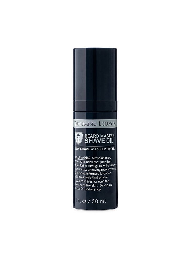 Grooming Lounge Rooming Lounge Beard Master Shave Oil Eliminates Razor Drag And Burn No Clogged Pores Or Residue Can Be Used Solo Or With A Cream Translucent Solution No Parabens Cruelty Free 1 Oz  - Image 1