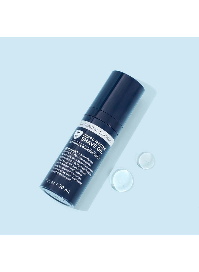 Grooming Lounge - Rooming Lounge Beard Master Shave Oil Eliminates Razor Drag And Burn No Clogged Pores Or Residue Can Be Used Solo Or With A Cream Translucent Solution No Parabens Cruelty Free 1 Oz - Image 1