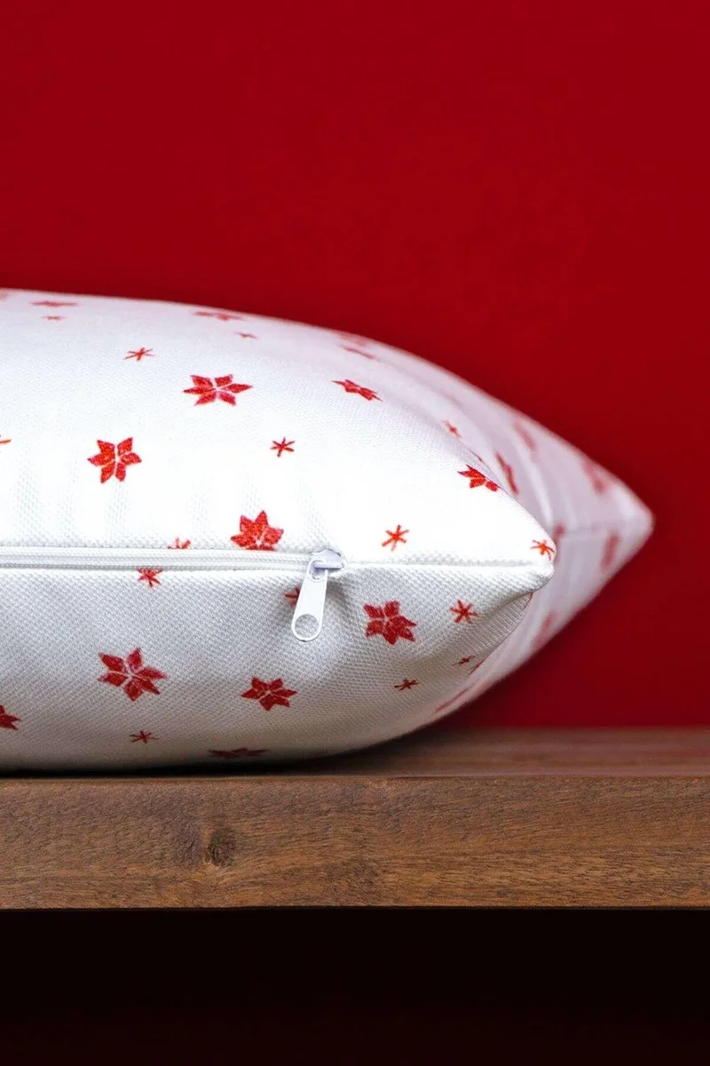 Cango Home Double Sided Red Deer New Year Themed Digital Printed Throw Pillow Cover -CGH1358-CT