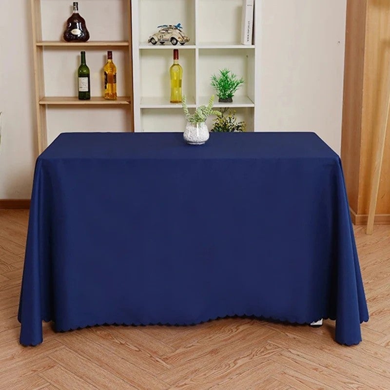Y&D Modern Solid Color Hotel Rectangular Stall Tablecloth for Conference Exhibition Sign-in Desk & Woven Advertising Campaigns - Image 1