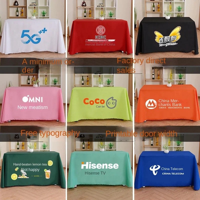 Y&D Modern Solid Color Hotel Rectangular Stall Tablecloth for Conference Exhibition Sign-in Desk & Woven Advertising Campaigns - Image 3