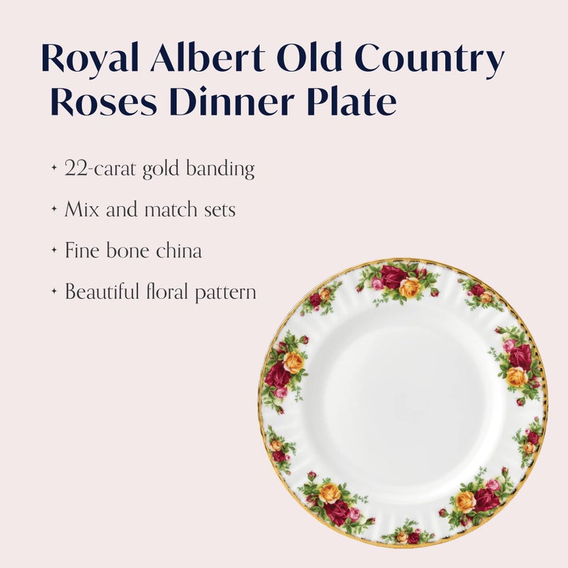 رويال ألبرت Royal Albert 15210006 Old Country Roses Dinner Plate - Image 2