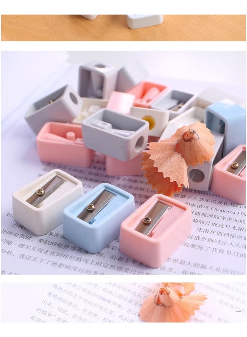 Huitich Mini Single-Hole Pencil Sharpener Set – 48 Pcs Assorted Colors for School & Office Use  - Image 5