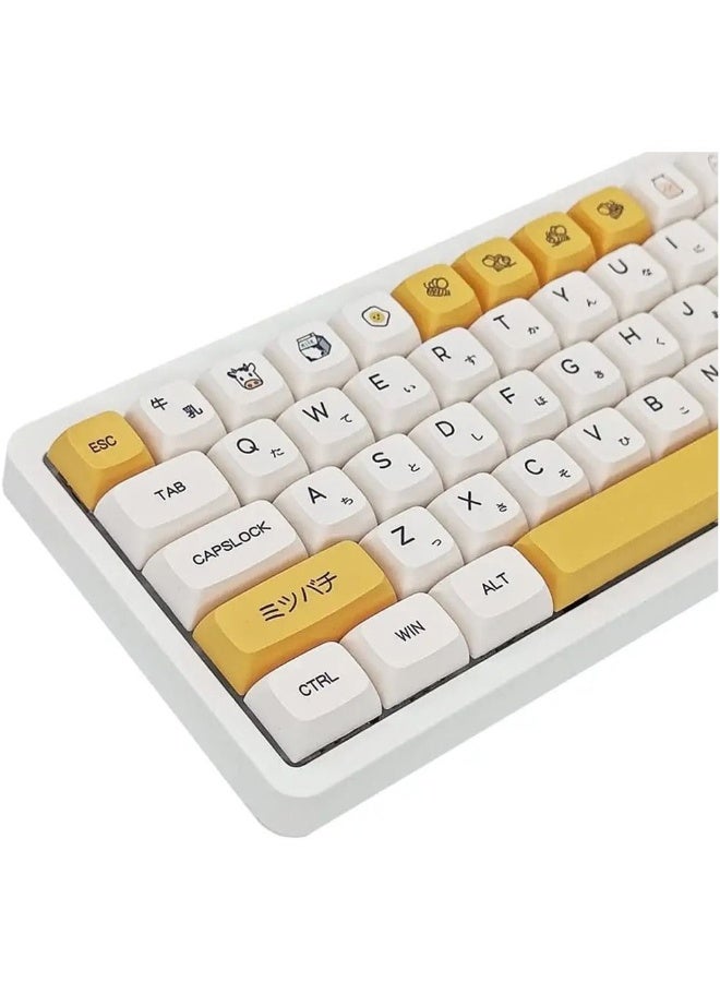 غطاء مفاتيح PBT 140 مفتاح XDA تصميم غطاء مفاتيح صبغ اليابانية حليب العسل، غطاء مفاتيح بتصميم ANSI مناسب لوحة مفاتيح الألعاب الميكانيكية مفاتيح Gateron Kailh Cherry MX (غطاء مفاتيح فقط) - Image 1