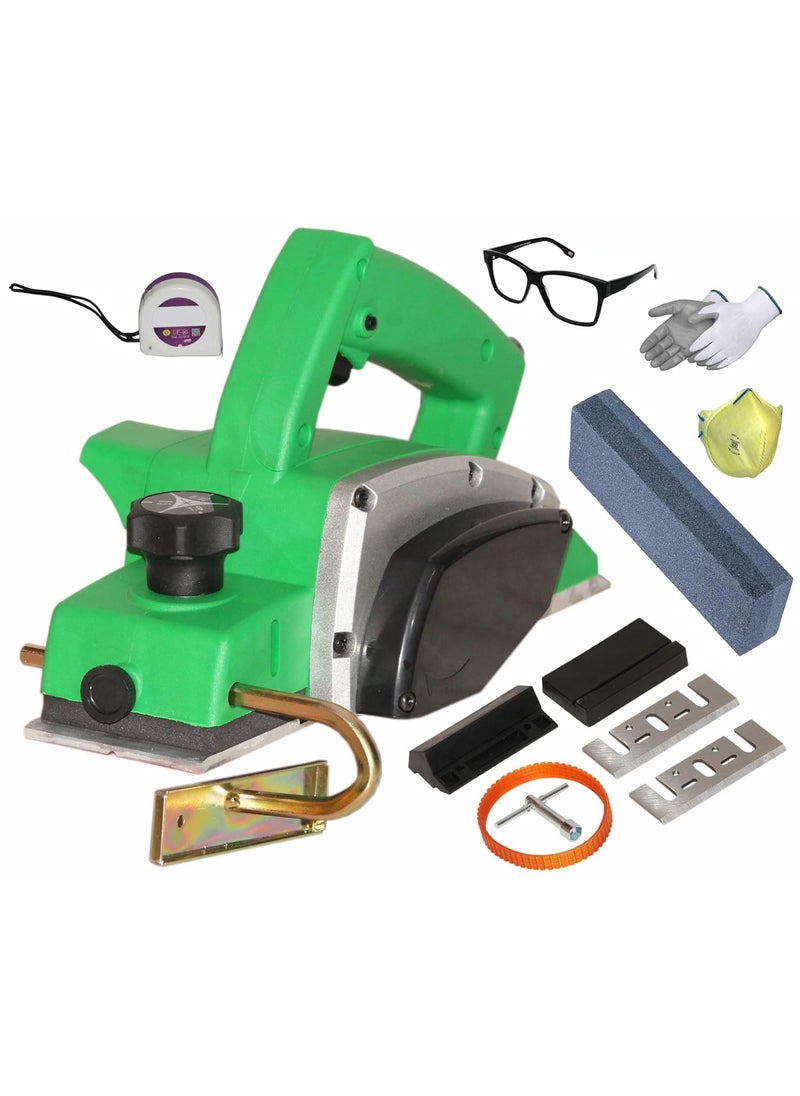Digital Craft Digital Craft Wood Planer 1400W Machine of Carpentry HighPower MultiFunction Electric Planer Professional Woodworking Machine 82mm Electric Planer MachineSharpening StoneTape 3Mtr  - Image 1