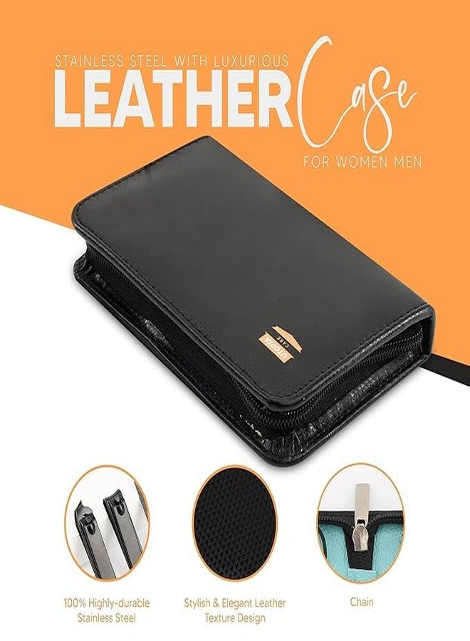LOVHIDE Manicure Set Professional Nail Clippers Pedicure Kit, 30 Pieces Stainless Steel Nail Care Tools Grooming Kit with Luxurious Travel Leather Case for Men and Women (Set Of 30 Pcs With Premium Case) - Image 3