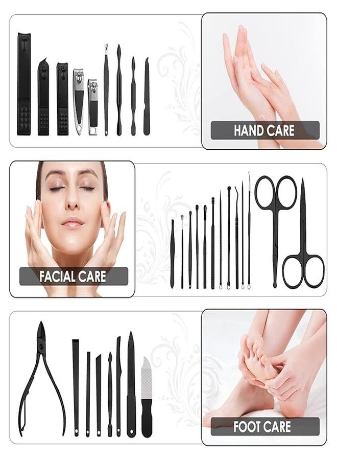 LOVHIDE Manicure Set Professional Nail Clippers Pedicure Kit, 30 Pieces Stainless Steel Nail Care Tools Grooming Kit with Luxurious Travel Leather Case for Men and Women (Set Of 30 Pcs With Premium Case) - Image 2