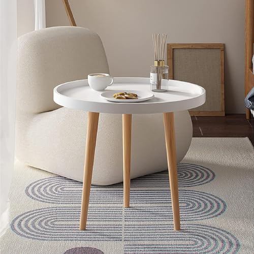 DDS Dream Decor Shoppee 3 Legs Side Table,Round Table Modern Minimalist End Table, Home Decor Living Room Bedroom Bed Side Coffee Table Home Decor (White) - Image 1