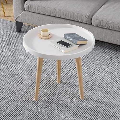 DDS Dream Decor Shoppee 3 Legs Side Table,Round Table Modern Minimalist End Table, Home Decor Living Room Bedroom Bed Side Coffee Table Home Decor (White) - Image 4