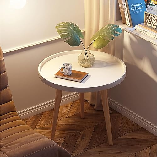 DDS Dream Decor Shoppee 3 Legs Side Table,Round Table Modern Minimalist End Table, Home Decor Living Room Bedroom Bed Side Coffee Table Home Decor (White) - Image 3
