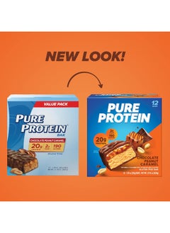 Pure Protein Protein Bar, Chocolate Peanut Caramel, 12 Bars, 1.76Oz/50G  - Image 2