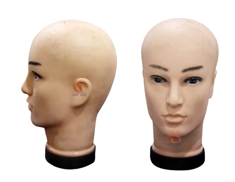 SOHAM SHREE ® : MALE Head Mannequin - Display Stand Hair Wig - Men Head Dummy - Cap - Face for Sunglasses - Eye Glasses Holder - Hat Display Model Stand - 11 Inch Size (Skin Color) - Image 1