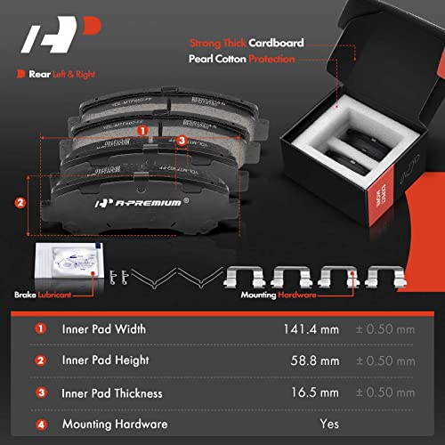 A-Premium 12.59 inch (319.8mm) Front Vented Disc Brake Rotors + Ceramic Pads Kit Compatible with Nissan Models - Maxima 2009-2014/2016-2018, 6-PC Set - Image 3
