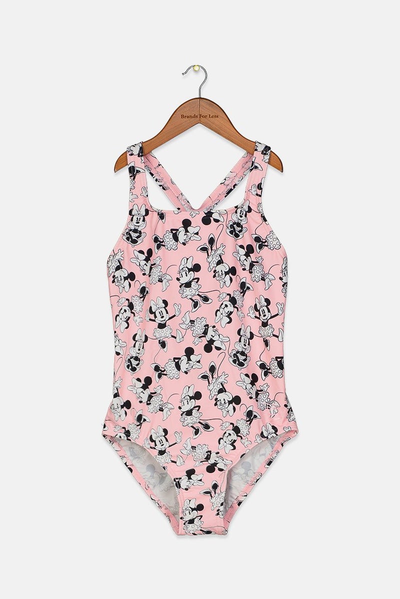 speedo Kid Girls Gaphic Print One Piece Swimwear, Pink - Image 1