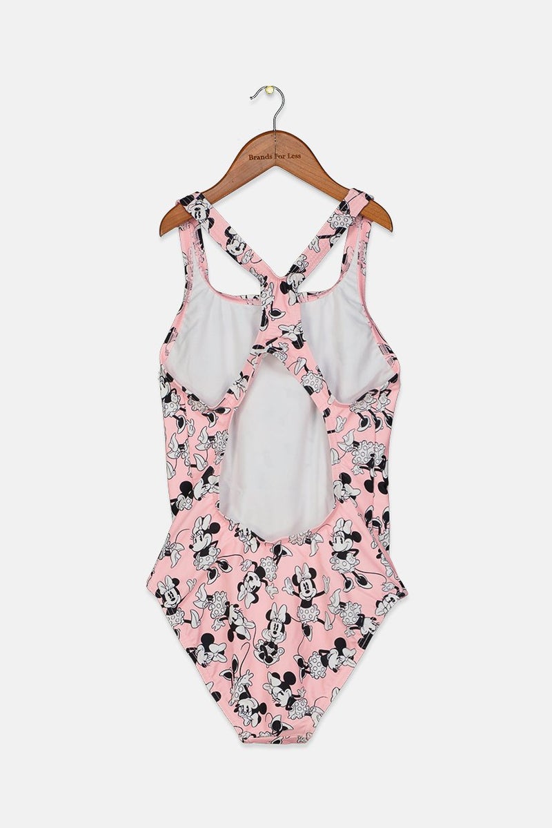 speedo Kid Girls Gaphic Print One Piece Swimwear, Pink - Image 2