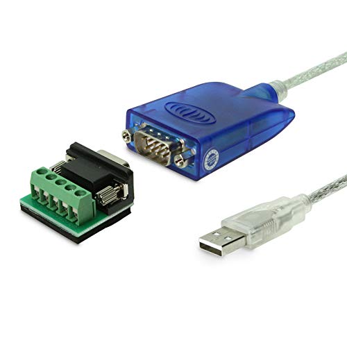 Gearmo USB to RS-485/422 Serial Adapter with FTDI Chipset, LED Indicators, 5ft Cable, ESD Protection, Supports Windows 11/10/8.1/8/7, Linux, MacOS X 10.6 and Above - Image 1
