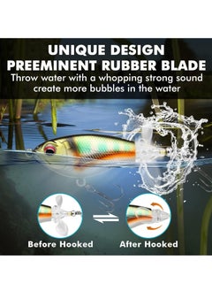 Excefore Water Fishing Lures with BKK Hooks, Whopper Fishing Lure for Freshwater or Saltwater, Floating Lure for Bass Catfish Pike, Fishing Wobble Surface Bass Baits Teasers Fishing Gifts for Men  - Image 3