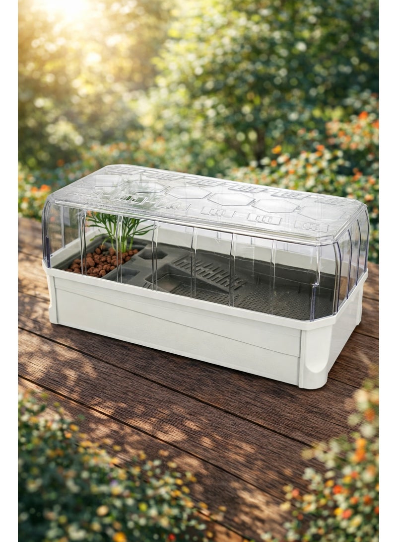 ڤسيل24 مجموعة أدوات بدء تشغيل موطن السلاحف البيضاء مع فلتر مياه، وسياج مضاد للهروب، وتصميم واسع (34.5 × 18 × 18 سم) - Image 1