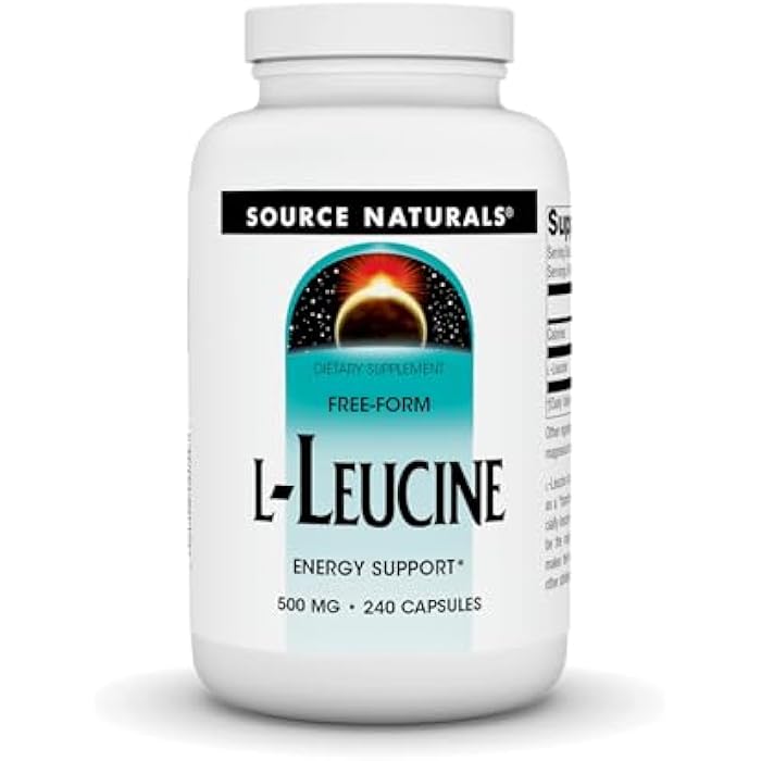 Source Naturals L-Leucine, Energy Support*, A Free Form Essential Amino Acid Supplement for Energy Support - 240 Capsules - Image 1