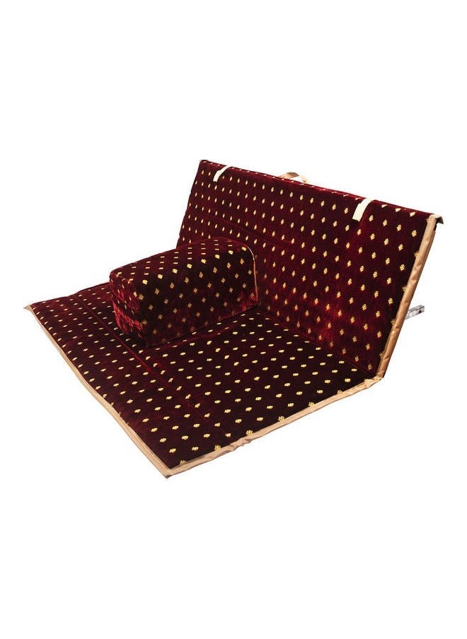 Ground Camping Mattress Set with Four Armrest and Chairs & Camping Mat 2x3 Meter Made of High-Quality Fabric Color Red