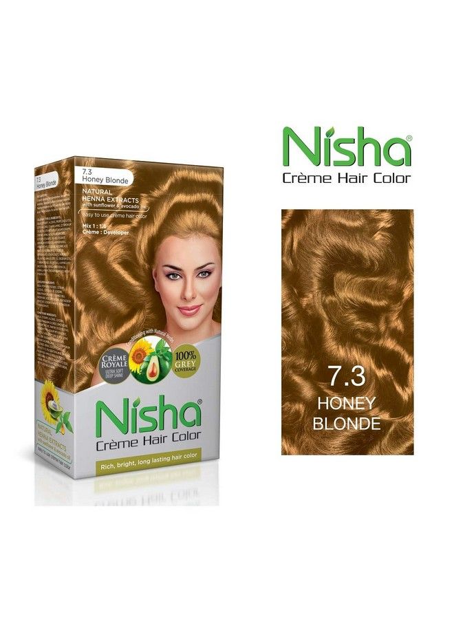 Nisha Cream Hair Color With Rich Bright Long Lasting Shine Hair Color (Honey Blonde 7.3 100 Ml Each) Pack Of 2 - Image 3