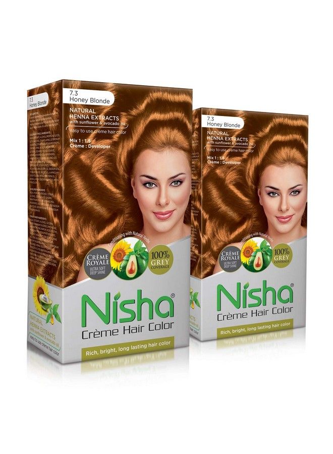 Nisha Cream Hair Color With Rich Bright Long Lasting Shine Hair Color (Honey Blonde 7.3 100 Ml Each) Pack Of 2 - Image 2