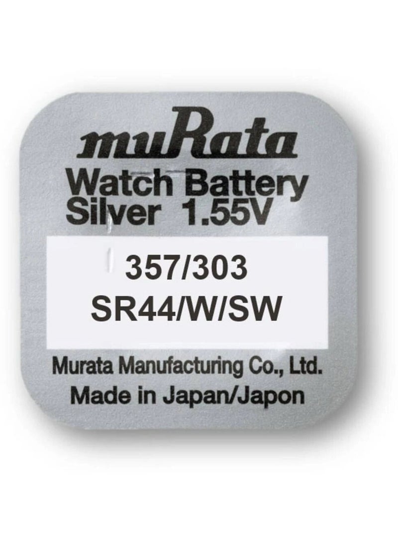 muRATA 10-Pieces Murata 357/303 SR44/W/SW Silver Oxide 1.55V Watch Batteries - Image 2