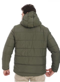 Andora Plain Zipped Hooded Jacket _ Olive  - Image 3