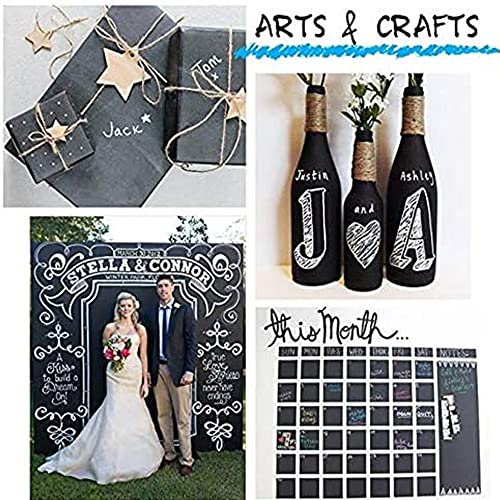 Sulfar Large Chalkboard Contact Paper Roll - 17.7" x 78" (6.5 Feet) - 5 Chalks Included - Chalk Board Paint Alternative Wallpaper - Adhesive Blackboard Wall Decal Vinyl - Black Chalkboard Stickers - Image 5
