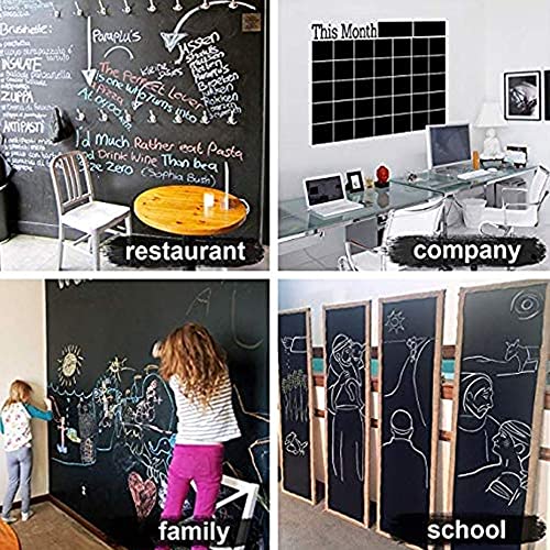 Sulfar Large Chalkboard Contact Paper Roll - 17.7" x 78" (6.5 Feet) - 5 Chalks Included - Chalk Board Paint Alternative Wallpaper - Adhesive Blackboard Wall Decal Vinyl - Black Chalkboard Stickers - Image 2