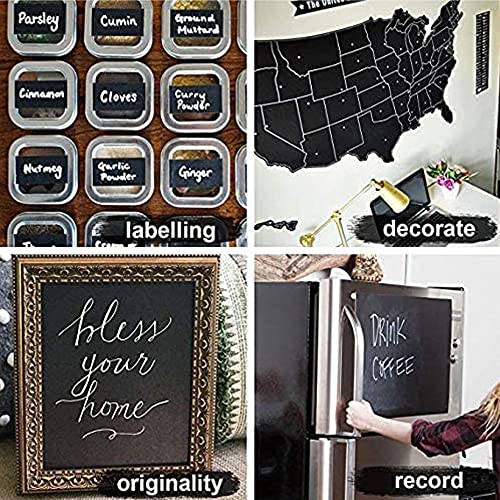 Sulfar Large Chalkboard Contact Paper Roll - 17.7" x 78" (6.5 Feet) - 5 Chalks Included - Chalk Board Paint Alternative Wallpaper - Adhesive Blackboard Wall Decal Vinyl - Black Chalkboard Stickers - Image 3