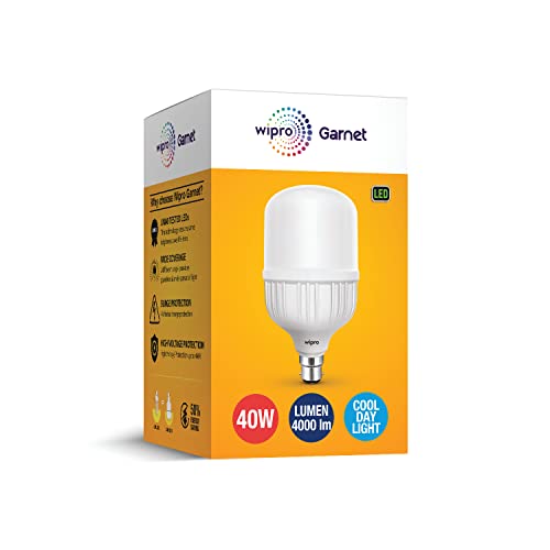 wipro Garnet 40W LED Bulb for Home & Office |Cool Day White (6500K) | B22 Base|220 degree Light coverage |4Kv Surge Protection |400V High Voltage Protection |Energy Efficient | Pack of 1 - Image 3