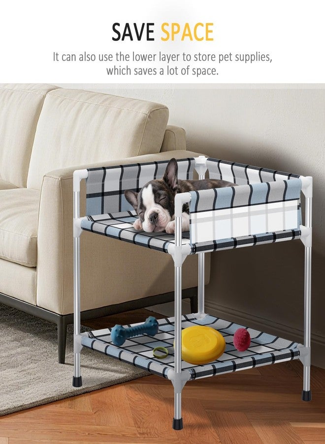 Caghash Bedside Window Dog Bunk Bed - Double Elevated Human Dog Bed with Guardrail 2 Layers Window Perch Dogs Cot 2-Tier Bedside Sleeper for Multi-Pet Households (20'' x 20'' x 25'') - Image 3