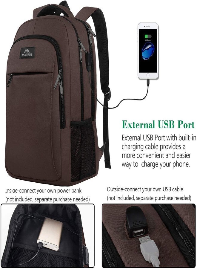MATEIN 15.6 in Laptop Backpack, School Backpack with USB for Men Women and College Student, Sturdy Laptop Bag for Laptop Accessories Water Resistant Travel Backpack Functional Birthday Gifts - Image 3