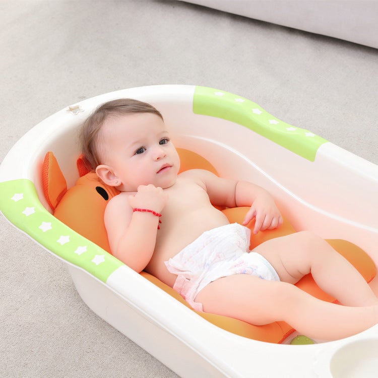 KAKIBLIN Baby Bath Mat - Non-Slip Shower Net for Newborns, Available in Pink, Blue & Green Pig  Designs - Image 1
