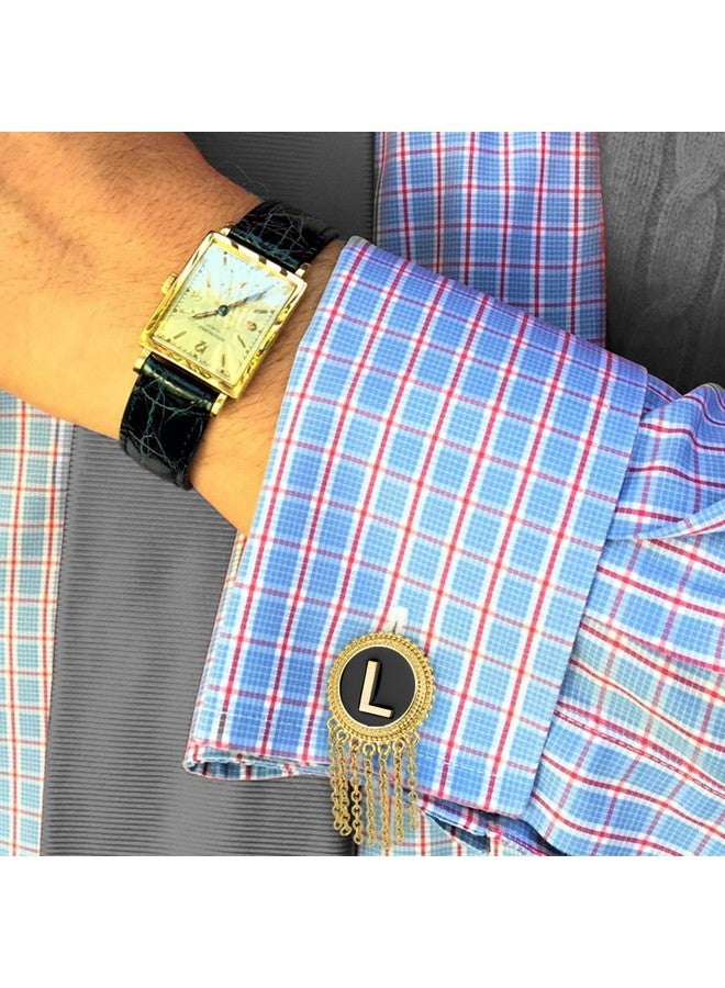 HAWSON Initial Cufflinks For Men In 18K Gold Tone Gifts Box Packed Personalized Cufflinks For Men(Az Initial) Mens Jewelry Or Accessories On Wedding Birthday Anniversary Father'S Day Designed By Hawson - Image 3