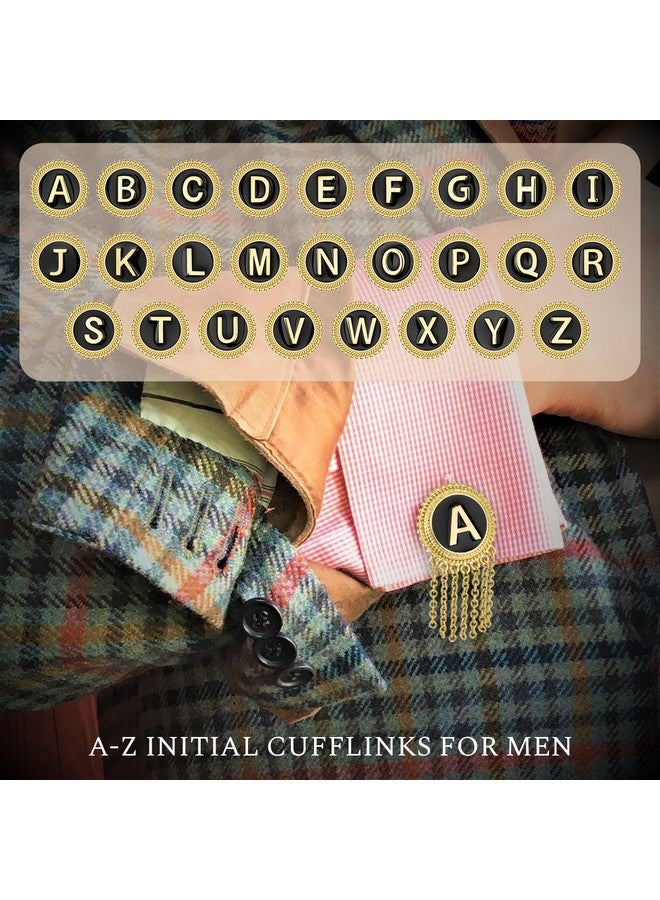 HAWSON Initial Cufflinks For Men In 18K Gold Tone Gifts Box Packed Personalized Cufflinks For Men(Az Initial) Mens Jewelry Or Accessories On Wedding Birthday Anniversary Father'S Day Designed By Hawson - Image 2