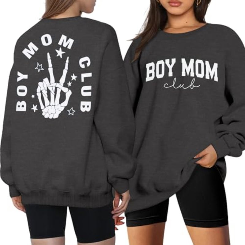 سويت شيرت نسائي من Moms Club محفز للغاية، قميص ماما كبير الحجم، بلوفر كاجوال بأكمام طويلة - Image 1