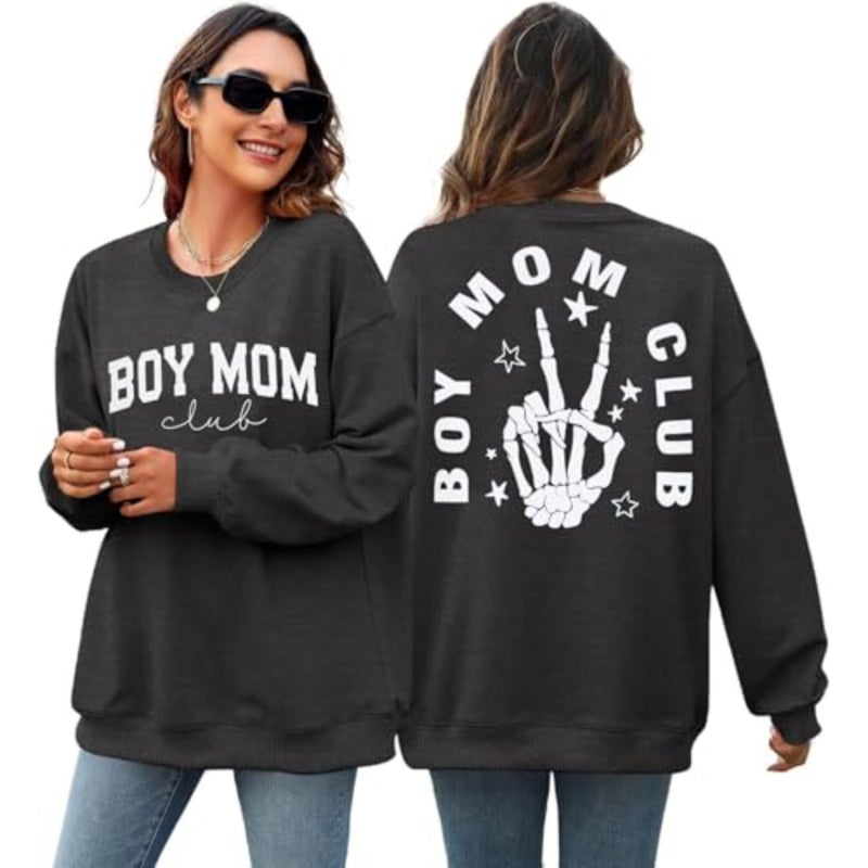 سويت شيرت نسائي من Moms Club محفز للغاية، قميص ماما كبير الحجم، بلوفر كاجوال بأكمام طويلة - Image 2