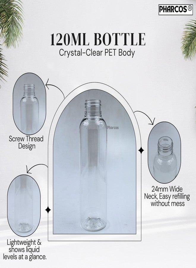 PHARCOS 120ml Refillable Pump Dispenser Bottle - Plastic Bottle for Shampoo, Conditioner, Lotion, Body Wash, Liquid Soap - Leak Proof, Travel Friendly, Multipurpose Use Clear & Black, Pack of 1 - Image 2