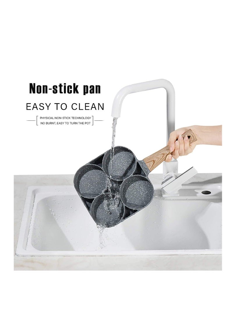 ELTRAZONE مقلاة غير لاصقة مع مقلاة فطائر ذات 4 فتحات ومقلاة بيض برغر - Image 5