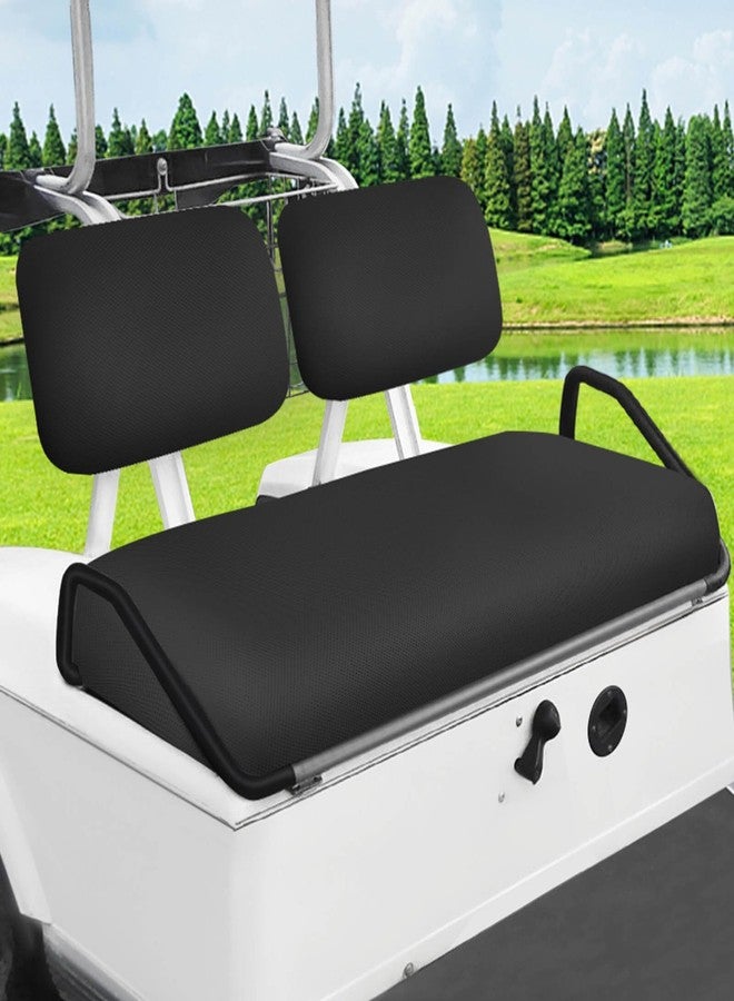 MOSNAI Golf Cart Seat Covers Set for Yamaha G22 G19 G16 G14 G11 G9 G8 G2, Club Car DS Pre-2000 OEM Ordinary Front Seats, Durable Breathable Seat Covers Washable Polyester Mesh Cloth Without Logo, Black - Image 1
