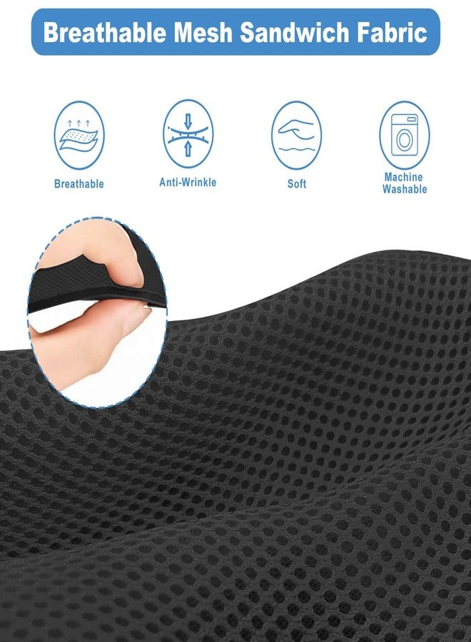 MOSNAI Golf Cart Seat Covers Set for Yamaha G22 G19 G16 G14 G11 G9 G8 G2, Club Car DS Pre-2000 OEM Ordinary Front Seats, Durable Breathable Seat Covers Washable Polyester Mesh Cloth Without Logo, Black - Image 2