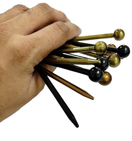 Rinpoche Plastic Hair Bun Juda Stick Hair Accessories Handcrafted Chopsticks Bun Ties Hair Pins for Womens and Girls Multiucolor Pack Of 3 - Image 4