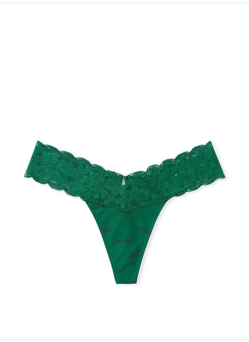 PINK Everyday Lace Trim Thong Panty