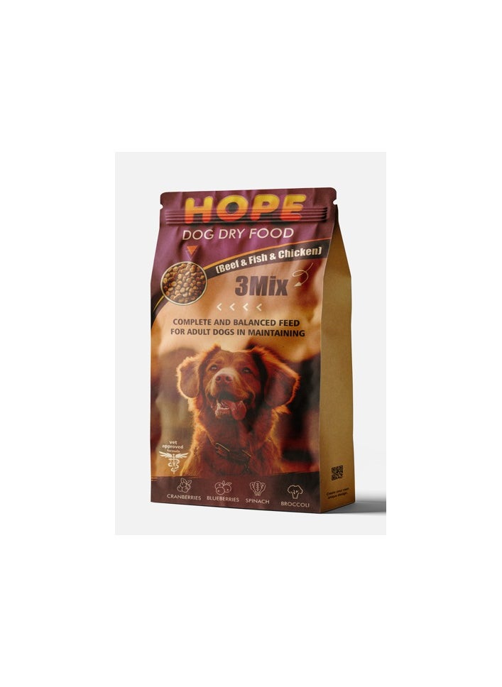 Hope Hope For Adult Dog 3Mix (Beef ,Fish & Chicken) 18 Kg 