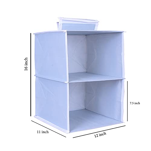 MBW Hanging Closet Organizer, Hanging Closet Organizer, Hanging Storage Shelves for Baby Room Cloth Hanging Shelves Collapsible, and Easy Mount (Pack of 1, 2 Shelves||Grey||) - Image 5